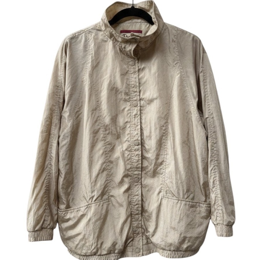 Tudor Court By Haband Womens Windbreaker Jacket Gold Size L Vintage 80s